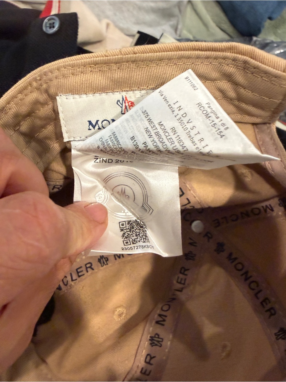 Moncler Tan Embroidered Logo Baseball Cap - Picture 6 of 9